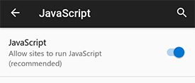 Enable JavaScript Android