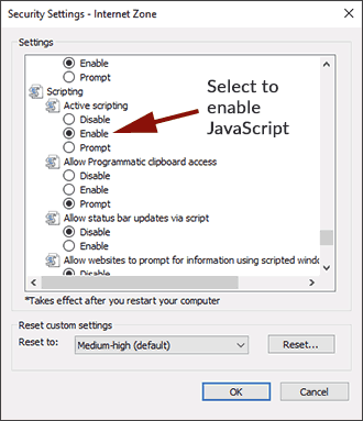 Enable JavaScript Internet Explorer